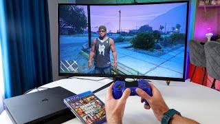 PS4 Slim On 27quot Curved Gaming Monitor GTA 5 POV Gameplay Test [upl. by Trixi]