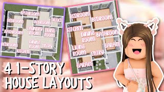 🏡 4 FREE ONESTORY HOUSE LAYOUT IDEAS  SPEEDBUILD  Free To Use Roblox BloxburgAxrielii [upl. by Yedarb]