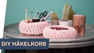 DIY Aufbewahrungskorb HÄKELN  refashion  OTTO [upl. by Merlin]