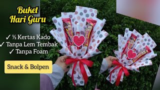 Cara Membuat Buket Hari Guru Dari Setengah Kertas Kado Tutorial Buket Hari Guru Dari Kertas Kado [upl. by Muiram]