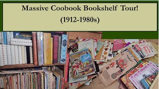 BOOKSHELF TOUR TONS OF VINTAGE COOKBOOKS 19121980s [upl. by Aneeroc171]