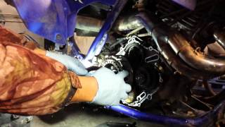 Replacing the clutch on a Yamaha Raptor 660 3 of 5 [upl. by Naimad]