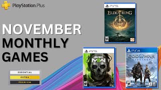 PS PLUS November Free Monthly Games OUT NOW All 3 Bangers [upl. by Okubo]