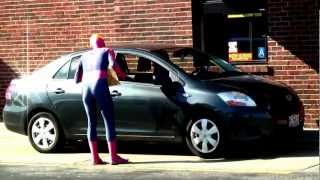 PUBLIC PRANKS  SPIDERMAN FOR HIRE [upl. by Ellehsyt841]