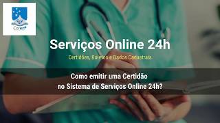 Emissão de Certidão nos Serviços Online 24h  CorenRJ [upl. by Orlanta]