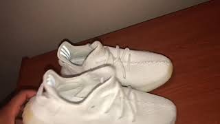 DHgate Adidas Yeezy 350 v2 Cream White Review [upl. by Okechuku11]