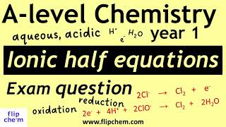 Ionic halfequations and redox Alevel chemistry exam question [upl. by Eckart]