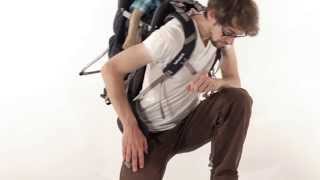 VAUDE  Putting on the carrier with the child  Shuttle Child Carrier DEEN [upl. by Tenaj]