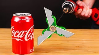 COCA COLA VS DRILL POWERED CHAINSAW [upl. by Odrick]