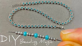 How to Make Beaded Necklace with Seed Beads Beads Jewelry Making [upl. by Eatton]