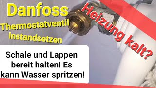 Heizung Kalt Danfoss Thermostatventil Reparieren  Instandsetzen [upl. by Analra162]