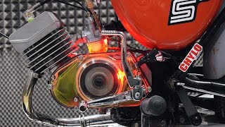 TRANSPARENT ENGINE SIMSON LED LIGHT TUNING COLOUR POLSKA [upl. by Lynad116]