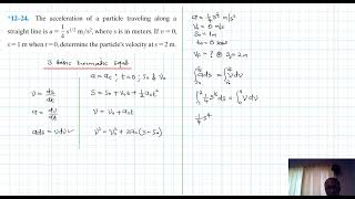 12–24 Kinematics of a Particle Chapter 12 Hibbeler Dynamics Benam Academy [upl. by Anawqahs]