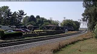 RARE NS 8025 quotMGAquot leads on BNSF Rochelle IL w ExSOO SD60 92017 [upl. by Dyrrej316]