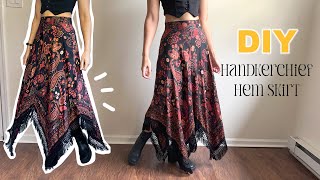 DIY Handkerchief Hem Skirt  Tutorial With Pattern [upl. by Meghann]