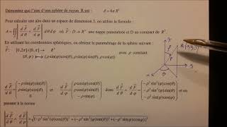 Démonstration de la formule de laire dune sphère [upl. by Neruat]