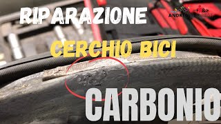 RIPARAZIONE CERCHIO BICI IN CARBONIO  TUTORIAL su come riparare la ruota della bici in carbonio [upl. by Cottle]