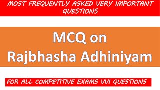 MCQ on Rajbhasha Adhiniyam I Rajbhasha Adhiniyam related MCQ I [upl. by Jaehne]