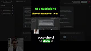 AI per consigli nutrizionali perte science notebooklm [upl. by Ellives]