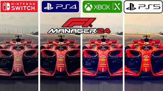 F1 Manager 2024 PS4 vs PS5 vs Xbox Series X vs Nintendo Switch Graphics Comparison [upl. by Sema208]