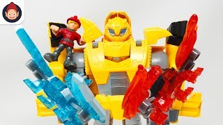 Transformers Rescue Bots Knight Watch Bumblebee MiniCons Wingblaze Freezer Burn Unboxing Toy Video [upl. by Susan868]