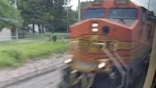 BNSF northbound train from southbound commuter train [upl. by Ssej792]