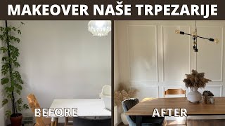 Makeover trpezarije  DIY WALL MOULDING  Uradi Sama Mama [upl. by Aurthur]