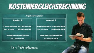 Kostenvergleichsrechnung von zwei Angeboten  Einfach erklärt mit Abschreibung und kalk Zinsen [upl. by Aniuqaoj]