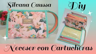 “TUTORIAL – DIY” Neceser con 2 Cartucheras “molde con medidas” [upl. by Buffy]