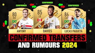 NEW CONFIRMED TRANSFERS amp RUMOURS 🤪🔥 ft Davies Antony Paqueta etc [upl. by Teerpnam]