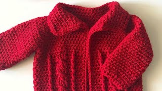 Crochet Cable Baby Sweater Video [upl. by Assenahs]