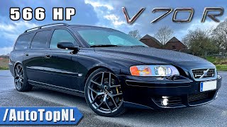 566HP VOLVO V70R 304KMH REVIEW on AUTOBAHN by AutoTopNL [upl. by Madelon]