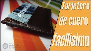 Tarjetero de cuero facilísimo  DIY Tutorial [upl. by Aimek]