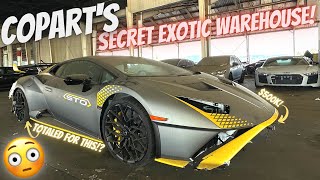 Coparts SECRET Supercar Warehouse Is TOTALED Exotic Car HEAVEN [upl. by Sikorski]