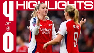 A perfect display  HIGHLIGHTS  Arsenal vs Aston Villa 40  Russo x2 Mead Blackstenius  WSL [upl. by Atileda]