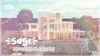 Sage 🌿 Modern Summer Hillside Mansion Exterior  NoLarge Plot  Bloxburg House Build [upl. by Erdried]