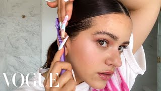 Rosalías Guide to Pink Eyeshadow and a SlickedBack Ponytail  Beauty Secrets  Vogue [upl. by Aratnahs]