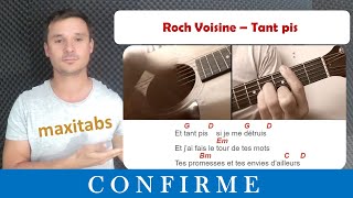 Tuto guitare Roch Voisine  Tant pis Accords et Paroles [upl. by Thessa659]