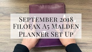 SEPTEMBER PLANNER SET UP  FILOFAX MALDEN A5 [upl. by Euphemiah]