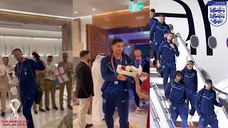 England Squad Arrives In Qatar For The World Cup Team Hotel Arrival amp Airport Arrival [upl. by Erina148]