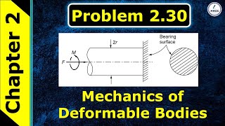 Problem 230  Mechanics of Deformable Bodies Mechanics of Solids  Crandall Dahl Lardner [upl. by Arahat444]