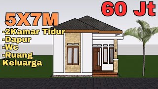 Desain Rumah Minimalis 5×7m Beserta Rincian Biayanya [upl. by Terb]