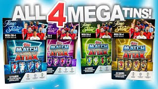 Opening ALL FOUR MEGA TINS from MATCH ATTAX 20242025 Time To Shine Limited Editions [upl. by Ennirok]