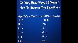 Balance the equation Al2SO43  NaOH 》AlOH3  Na2SO4 [upl. by Ahsemik806]