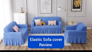 Amazon Sofa Cover Review  How to install a elastic sofa cover  The Indian Explorer [upl. by Oralla]