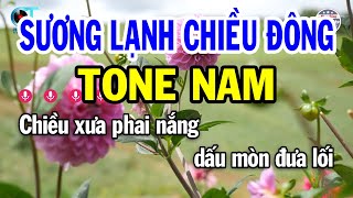 Karaoke Sương Lạnh Chiều Đông Tone Nam  Dm  Nhạc Beat Dễ Hát  Nhạc Sống Phước Hiệp [upl. by Eneri]