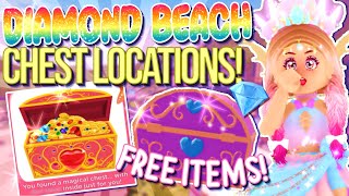 ALL DIAMOND BEACH CHEST LOCATIONS SUMMER UPDATE 2021 🏰 Royale High Update [upl. by Cozmo116]