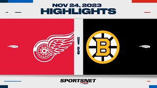 NHL Highlights  Red Wings vs Bruins  November 24 2023 [upl. by Ayatan]