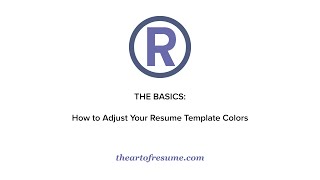 How to Change Your Resume Template Colors  The Art of Resume Templates [upl. by Magnien]