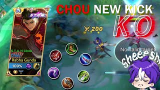 Chou New design Kick  ☠️ New Build  Trick  Chou Gameplay  MLBB [upl. by Niwled]